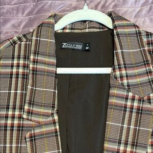 Avenue Brown Plaid Women’s Blazer